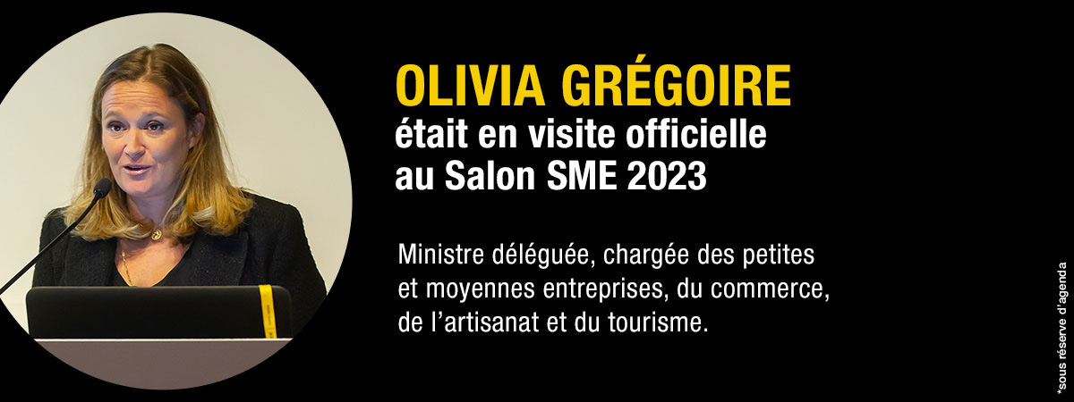 Olivia Gregoire etait en visite officielle au Salon SME 2023